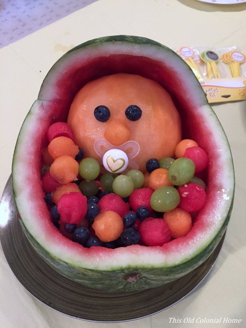 Baby bassinet made of fruit 