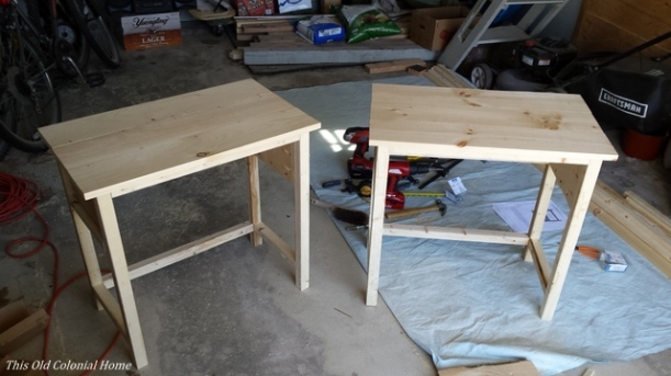 DIY wood nightstand build progress